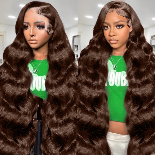 200 Density Chocolate Brown Lace Front Wig Human Hair 30 Inch 13X6 HD Transparent Body Wave Lace Front Wigs Human Hair Glueless Wigs Human Hair Brown Wig Human Hair Lace Frontal Wigs Human Hair