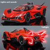 Toy Cars Apo Project EVO Model 1:24 Metal Diecast Car Toys with Light and Sound Pull Back Car for 3 4 5 6 7 Year Old Boys (Red)