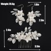 Rumtock Opal Crystal Silver Leaves White Flower Hair Comb Earrings Set for Women Wedding Bridal Handmade Jewelry Set