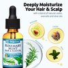 De La Cruz Rosemary Mint Oil Blend For Hair & Scalp - Revitalizing Blend with Castor, Avocado and Olive Oil - Naturally Moisturizing Rosemary Hair Oil - 2 FL OZ
