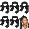 5 Pieces Wig Grip Band Edge Wrap Satin Headbands Non Slip Hair Wraps Silk Scarf Headband for Makeup/Facial/Sport/Yoga (Black)