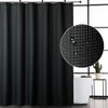 CAROMIO Black Shower Curtain 78 Inches Long, Waffle Woven Textured Polyester Fabric Shower Curtain for Bathroom Washable, Black, 72x78 Inch