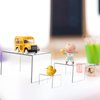 Ouskr 6 Pcs Acrylic Risers for Display, Acrylic Display Riser, Clear Display Stands for Shelf Dessert Cupcake Candy Food Tabletop Collectibles Product Bar Action Figure Jewelry Showcase (3- 4- 5 IN)