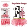 Holy Cow I'm One Birthday Decorations Girls, Cow First Birthday Honeycomb Centerpiece Party Supplies, Baby 1st Birthday Cow Themed Table Toppers Sign Decor
