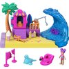 Polly Pocket Pollyville Playset, Sunshine Beach with Micro Doll, Seal Figure, Flamingo Toy Boat & Accessories