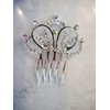 Crystal hair comb barrette clip bridal clip bridal barrette Set A: (Primary color: Silver)