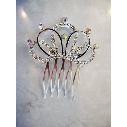 Crystal hair comb barrette clip bridal clip bridal barrette Set A: (Primary color: Silver)