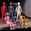 Schythely Titan T13 Action Figures Set -(Assembly Required) Robot Action Figure Fidget Toys for Nova N13 Anime Figures with 3D Lucky Dummy 13 Robot Figures Multi Movable Joints Gifts (Red+Pink)