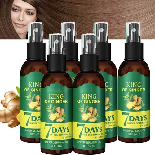 50ML Ginger Hair Oil for Hair Growth, Natural Ginger Hair Growth Serum, Hair Fall Control, For Damaged Dry Hair, Nourishing Scalp, Unisex (6 Pcs)