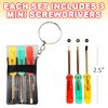 ArtCreativity Mini Screwdriver Set with Keychain (12 Pack) - Useful Adult Party Favors, Each Set Includes 3 Screw Drivers in a Handy Portable Pouch - Pocket Screwdriver & Mini Toolkit Keychain