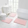 Walensee Bathroom Rug Non Slip Bath Mat (24x17 Inch Blush) Water Absorbent Super Soft Shaggy Chenille Machine Washable Dry Extra Thick Perfect Absorbant Best Small Plush Carpet for Shower Floor