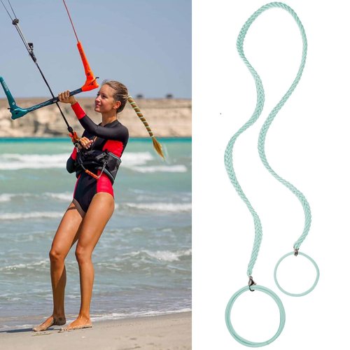 1 Pack 25" Green Swim Hair Ties No Damage for Thick Hair, Elastic Ponytail Holders Strong Hair Bands for Long Thick Curly Hair Stretchy Spiral Pony Tail Wrap for Women Motorcycle Riding Swimming