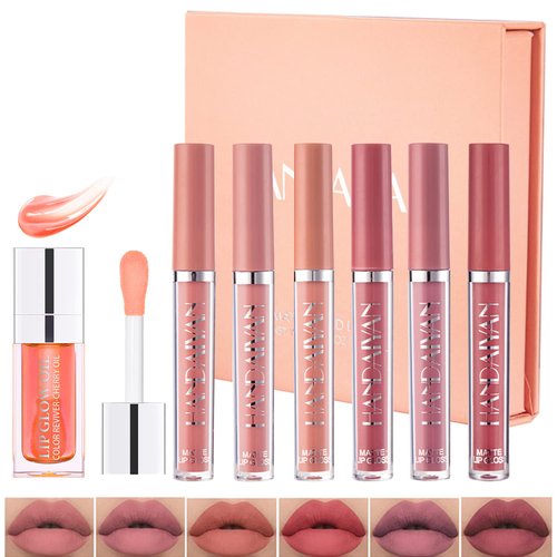 Arindar Plumping Lip Oil, Hydrating Lip Glow Oil Cherry, Plumper Lip Gloss Oil Set Clear, Long Lasting Nourishing Lip Oil Tinted for Lip Care and Dry Lips,Lipstick Set for Women (001 PINK)