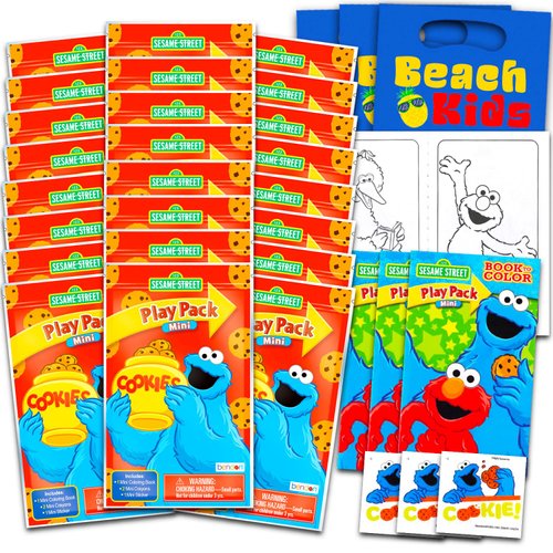 Cookie Monster Mini Party Favors Set for Kids Toddlers - Bundle with 24 Sesame Street Cookie Mons...