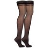 Truform Sheer Compression Stockings, 8-15 mmHg, Women's Thigh High Length, 20 Denier, Black, Medium