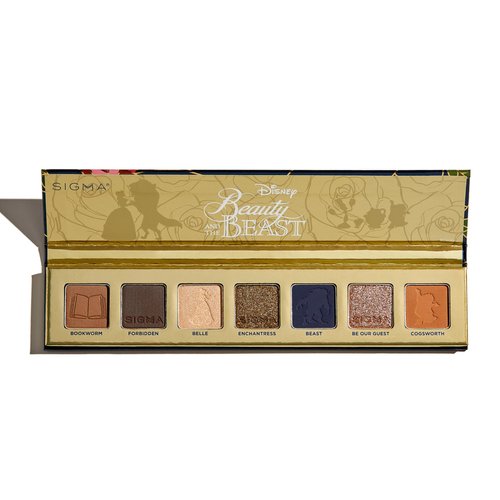 Sigma Beauty Mini Eyeshadow Palette – Limited-Edition Disney’s Beauty and the Beast Makeup Eyeshadow Palette with Matte, Metallic, and Shimmer Finishes, Includes Dual-Ended Brush and Built-In Mirror