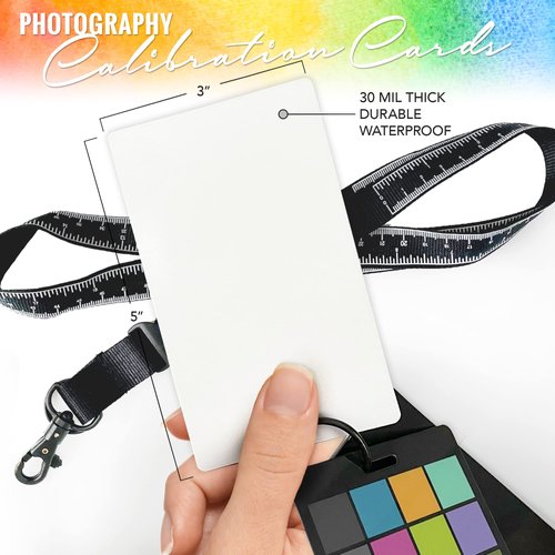 Camera Color Correction White Balance Card, 4In1 Color Correction Card Set by Pixiss, 18% Gray, Black, Matte, Premium Exposure Card Set with Free Camera Lens Micro Fiber Cloth