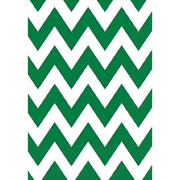 Party Perfect Disposable Chevron Print Luncheon Napkins Tableware, 16 Pieces, Made from Paper, Festive Green by Amscan