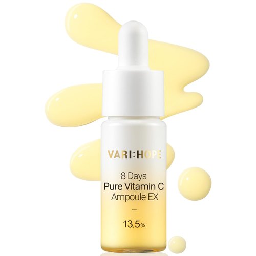 VARIHOPE 8 Days Vitamin C Serum (0.5 oz) - Dual-Layer Ascorbic Acid, Facial Serum for Deep Moisturization, Korean Skincare Ampoule, Glowing & Radiant Skin