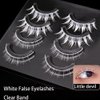 White Eyelashes Halloween Cosplay Lashes Manga Lashes Little Devil Anime White Lashes Upper Bottom Eye Lashes Set Natural Costume Party Stage Performance White False Eyelashes (WQ14-4 Pairs)
