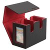 SANZIE Card Deck Box for MTG Commander Deck Box with 2 Toploaders 35PT fits 260+ Single Sleeved Trading Cards TCG Deck Box for Magic Game Cards (Black&Red)