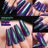 Teenitor Long Press On Nails, Chrome Press On Nails, 288pcs Long Coffin Ballerina False Nails, 12 Colors Full Cover Glue On Nails Holographic Metallic Mirror