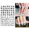 Letter Nail Art Stickers Number Nail Decals Nail Art Supplies Old English Alphabet Nail Sticker Designs Holographic English Font Letters Stickers for Acrylic Nails Decorations (8 Sheets)