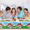 Farm Animal Party Tableware Set, Farmhouse 20 Plates and 20 Napkins and Tablecloth 71 '' x 42 '', Farm Animal Themed Party Decoration Supplies