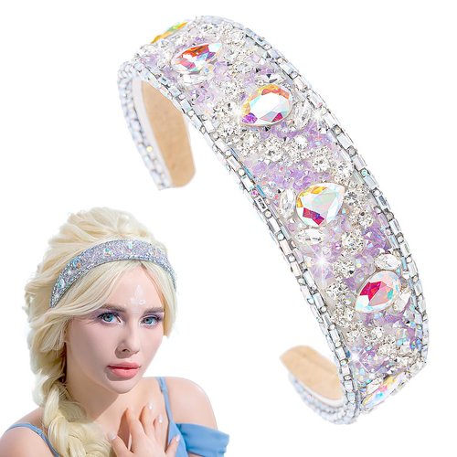 deladola Rhinestone Headband Women Glitter Crystal Hairband Colorful Baroque Headbands Wedding Headpiece for Women