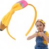 HIFANMM Back to School Headband Yellow Pencil Hair Accessories for Women Girls Big Bow Pen Hair Decoration Students Teachers Outfits Non Slip Hair Band First Day of School Decor Supplies 1 Pcs