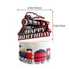 Train Party Decorations Retro Train Birthday Party Supplies Includes Train Happy Birthday Banner, Cake Topper, Cupcake Toppers, Balloons for Train Party Vehicle Party Decorations