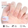 GAOY 3 Pcs Gel Nail Polish Kit with Mini UV Light, Include Natural Nude Pink Sheer Gel Polish, Base Coat and Top Coat, Gel Manicure Kit for Nail Art DIY at Home