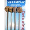 4 Spoon Straws Stirrer Stainless Steel 4 Pack + Cleaning Brush Drinking Straws Metal Reuseable Drinking Mixing Cocktail Eco Friendly Green