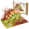 Wooden 3D Dinosaur Puzzles Set for Kids Age 8-10-12-14, DIY Wooden Art and Crafts Assemble 3D Dinosaur Model Puzzle, Home Decor and Office Art Creative Gifts for Adults (Stegosaurus)