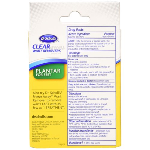 Dr. Scholl's Clear Away Wart Remover Plantar 24 Count (Pack of 3)