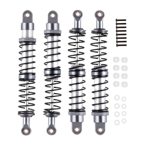 RCMYou 100mm RC Shock Absorber Universal Upgrades Part for 1/10 RC Scale Cars,4PCS Aluminum 7075 Adjustable RC Shock Absorber Hops Up,Titanium