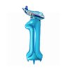 40inch Numbers Airplane Balloon 1 Blue，Airplane 1st Birthday Party Decorations Balloons，Airplane Balloons for 1st Birthday， Airplane Baby Shower Party Decorations Supplies (Blue airplane number 1)