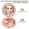 Nipichsha Compact Mirror, Pocket Travel Makeup Mirror, 2-Sided 2X/1X Magnification Compact Mirror, Small Folding Portable Handheld Mirror for Purses, Gift for Mom Women, 2.75In Rose Gold(Pink Marble)