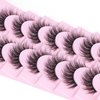 FANXITON Wispy False Eyelashes Natural Look Short Mink Lashes Fluffy Curly 3D Faux Mink Eyelashes 7 Pairs Pack