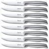 D.Perlla Steak Knives, Super Sharp Straight Edge Steak Knife Set of 8, Professional Straight Edge Kitchen Table Dinner Knives, Elegant High Carbon Stainless Steel Kitchen Steak Knife Set, 4.5IN