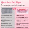 Extra Extra Short Round Gel Nail Tips, SINOKAME Extra Short Press on Fake Nails Clear Round, Full Matte No File Small Petite Child Size Nails for Nail Extension,600 Pcs 13 Sizes with Refills 4&5