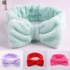 Luhaomisky 1Pc Rose Red Women Makeup Headband Cute Bowknot Coral Fleece Soft Headband for Washing Face,Skin Care and Makeup Removal,Hair Accessories,Women's Fashion Headbands,Beauty and Personal Care