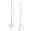 Ceiling Fan Pull Chain Extender, 4 Pieces 12-inch 3mm Dia Beaded Extension Chain with Fan and Bulb Cord (Silver)
