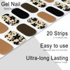 Wekcekcek Semi Cured Gel Nail Strips, 20pcs Gel Nail Polish Stickers, Rainbow Mist Full Wrap Gel Nail Art Stickers, Long Lasting Gel Nail Stickers for Women with Nail File & Stick（UV Light Required）