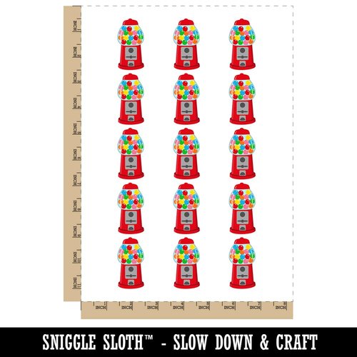 Gumball Machine Temporary Tattoo Water Resistant Fake Body Art Set Collection - 15 2" Tattoos (1 Sheet)