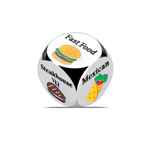 Couples Gifts for Girlfriend Boyfriend Dating Food Decision Dice Decider Gifts One Year 11 Year Silver Anniversary for Husband Wife Valentines Christmas Birthday Decision Gifts for Her Him Best Friend