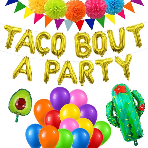 Taco Party Decorations Taco Bout A Party Balloons Decorations Fiesta Party Decorations Taco Bar Decorations Taco Fiesta Mexican Birthday Party Decorations Cactus Taco Party Supplies Cinco de Mayo