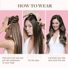 GOO GOO Wire Hair Extensions Human Hair, 4/27/4 Chocolate Brown with Caramel Blonde Balayage 16inch 125g, Invisible Wire Hair Extensions with Transparent, Seamless Fish Line Hairpiece