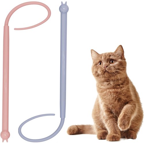 BRMSKFP Interactive Rope Cat Toys, Color Cat Teaser Indoor Kitten Stick Toys Cat Color Stick Toys, cat Play Chase Training Practice Kitten Fun Lines（Purple）