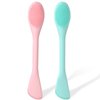 Qianyu 2 PCS Silicone Face Mask Brush Applicator 2 in 1 Soft Bristle Face Scrubber Beauty Tool Portable Facial Cleansing Brush Applicator for Mud Clay Charcoal Mixed Mask DIY Modeling Mask Body Lotion